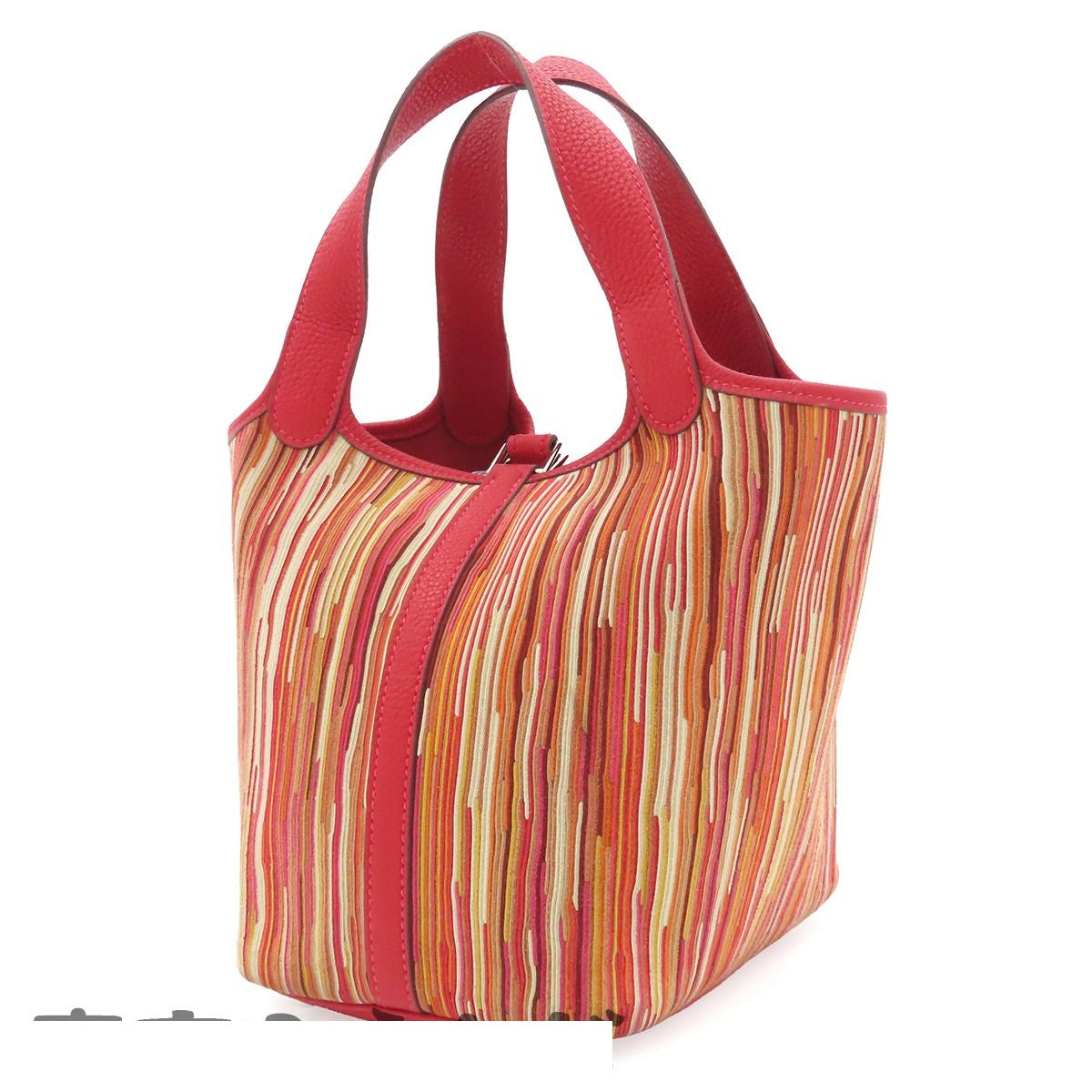 Hermes Picotin PM Rouge Vif Multicolor Silver Vibrato Togo Handbag — view 2