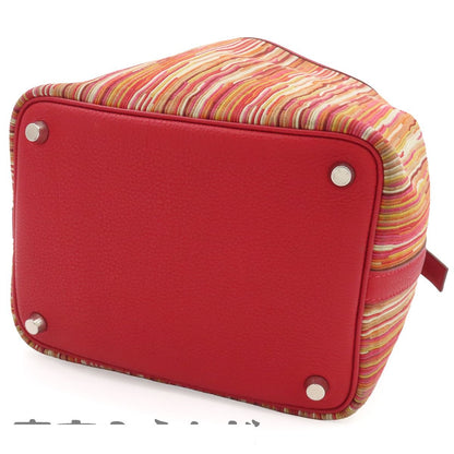 Hermes Picotin PM Rouge Vif Multicolor Silver Vibrato Togo Handbag — view 3