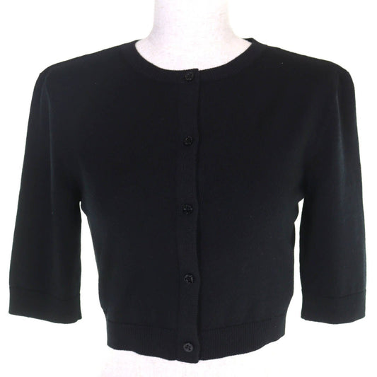 Saint Laurent Paris 100% Wool Cropped Half Sleeve Knit Cardigan