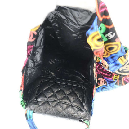 Chanel 21ss Caviar Skin&nylon 2way Bag Caviar Skin Nylon Shoulder Tote Bag