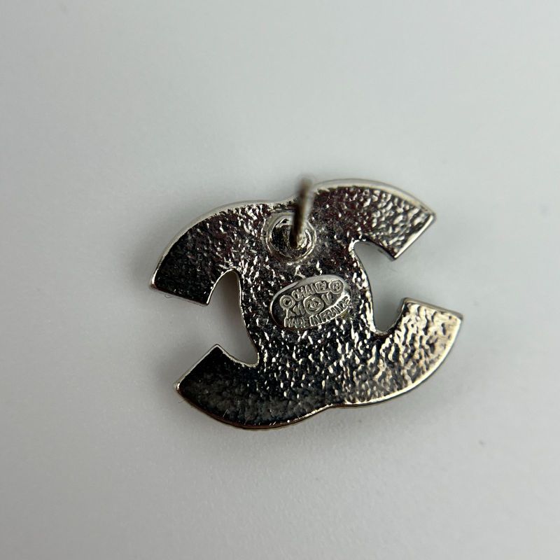 Chanel Coco Mark Accessories Earrings Silver A11V Vintage Ladies