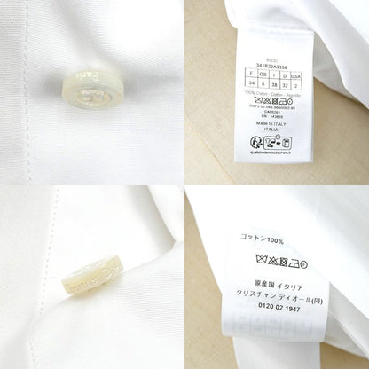 Dior Blouse No Color Bi-white 34 Hachi Logo Embroidery Long Sleeve