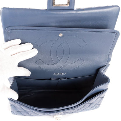 Chanel255 Double Flap Cobalt Calfskin Leather A