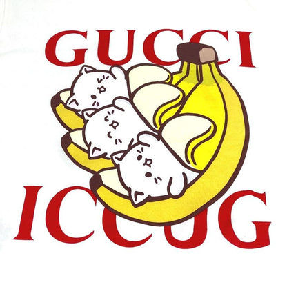Gucci Short Sleeve T-shirt With Bananya Character 615044 Cotton White