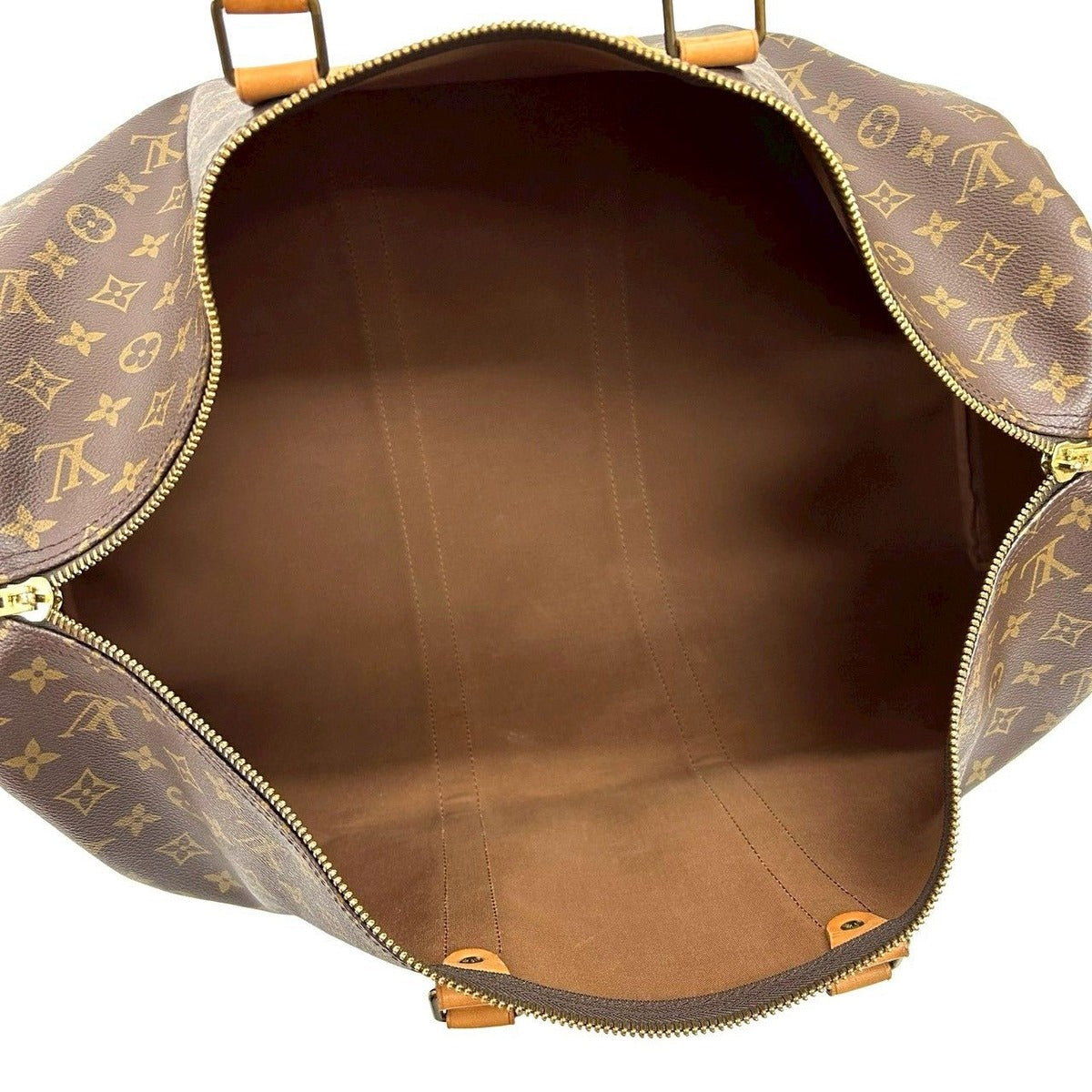 Louis Vuitton Vintage Keepall 55 Monogram Leather Boston Bag Travel Purse — view 9