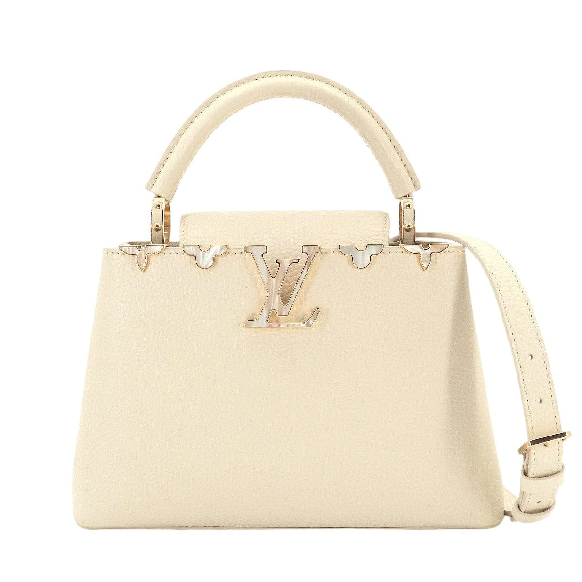 Louis Vuitton Capucines BB 2-Way Bag Taurillon Leather Cream Cles