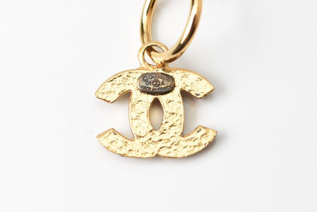 Chanel Earrings Chanel Logo CC Coco Mark Swing Rhinestone Black Gold 230913