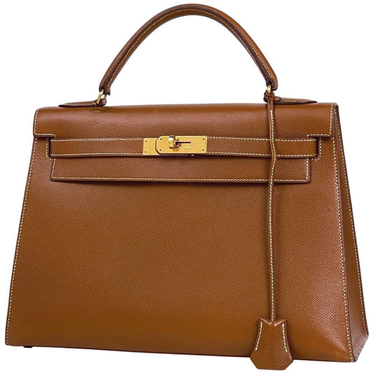 Hermes Kelly 32 Outside Sewing 2-Way Shoulder Bag Courchevel Gold V