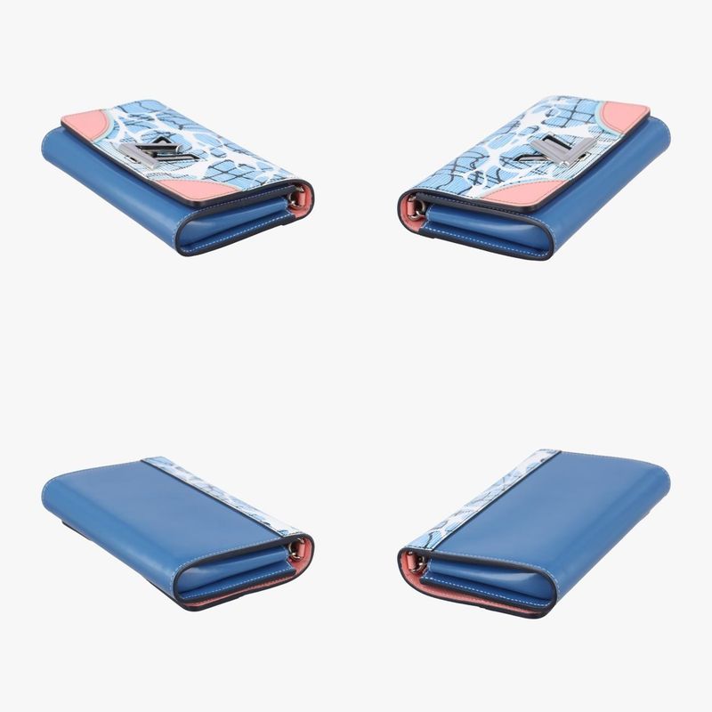 Louis Vuittonportefeuille Twisted Blue And Multicolor Epi M56237 Sp4135