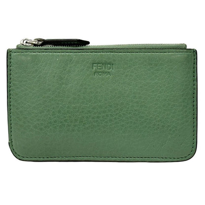 Fendi Wallet Coin Case Leather Fragment Green Card