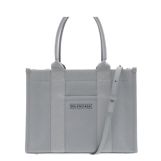 Balenciaga Small Tote Gray Canvas Leather 2-Way Shoulder Bag