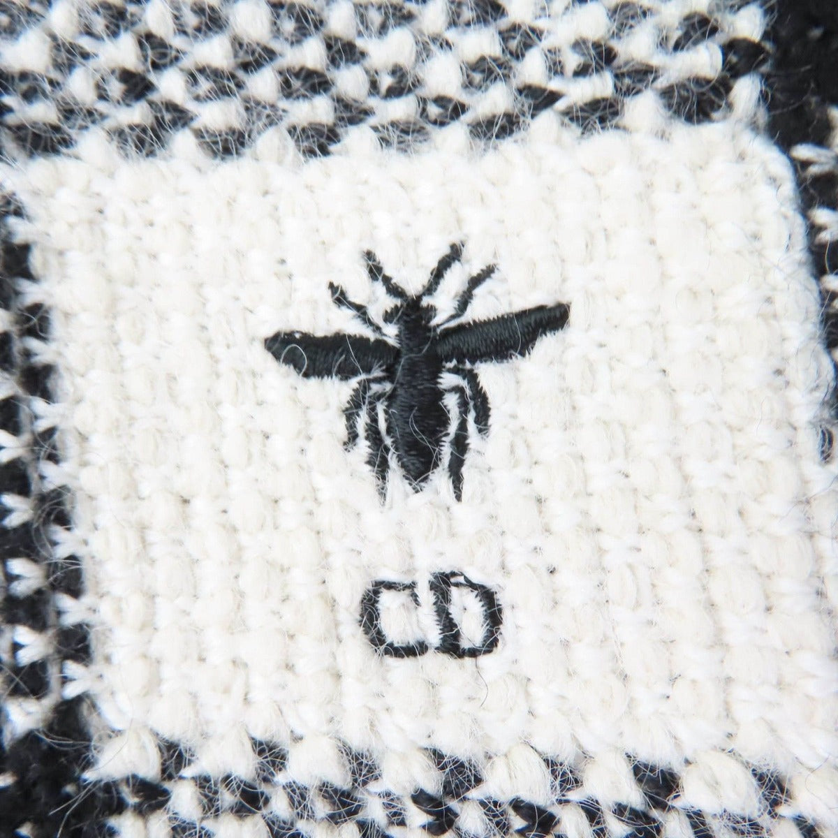 Dior Made Wool Alpaca Bee Embroidery Plaid Pattern Skirt — view 6