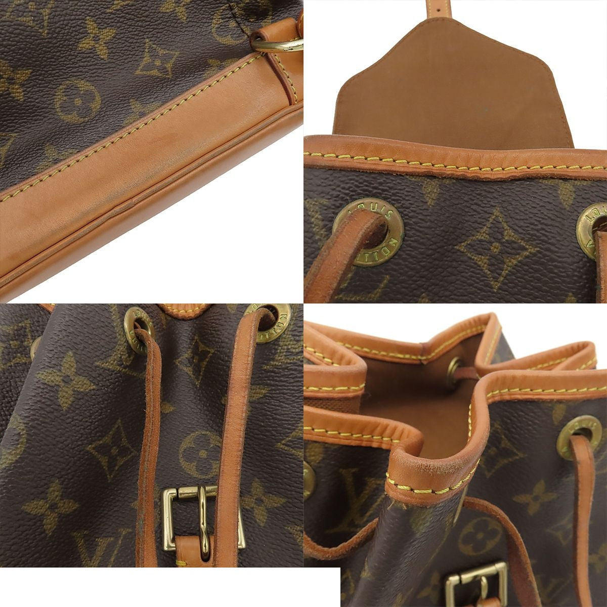 Louis Vuitton Montsouris MM Brown Gold Monogram Canvas Backpack — view 7