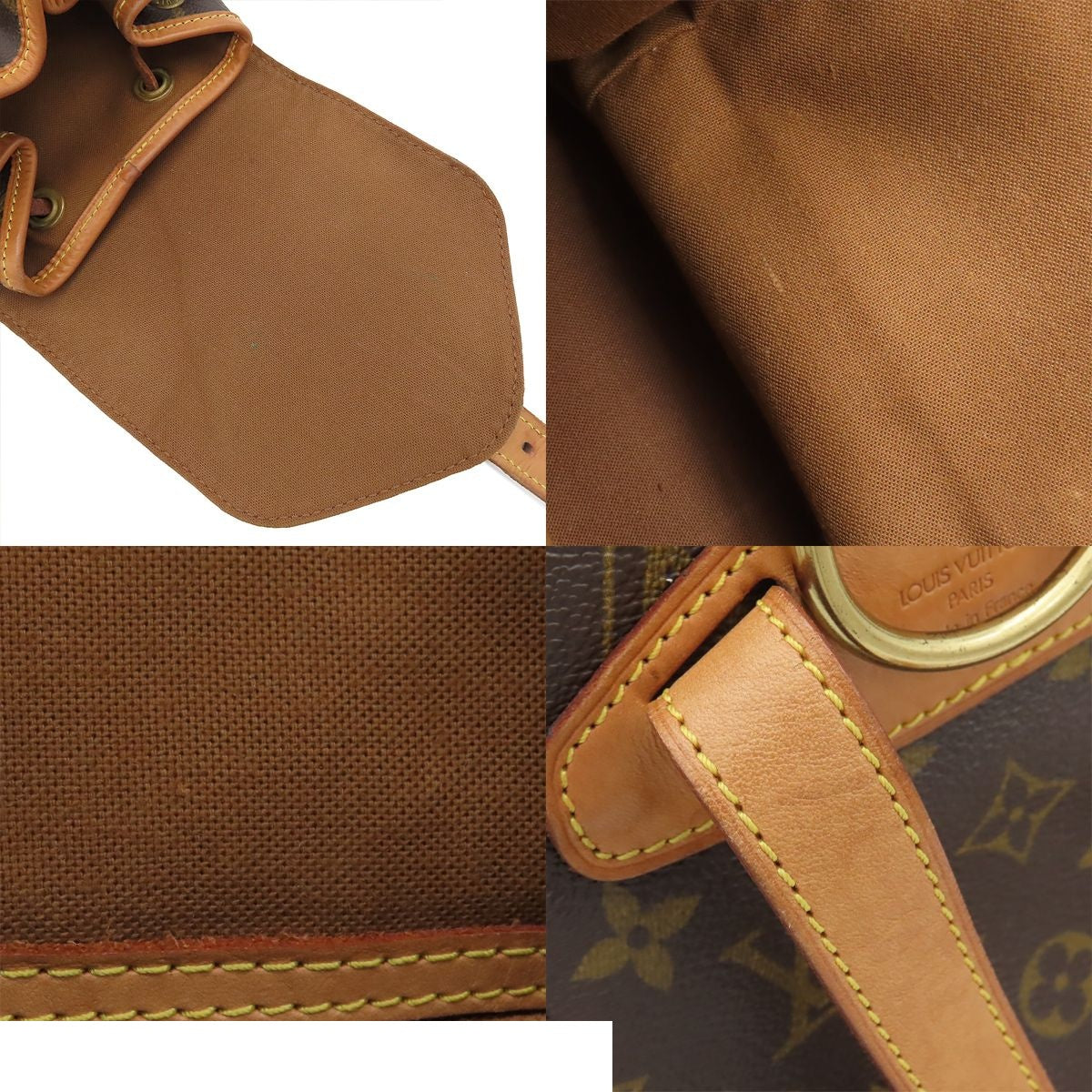 Louis Vuitton Montsouris MM Brown Gold Monogram Canvas Backpack — view 8