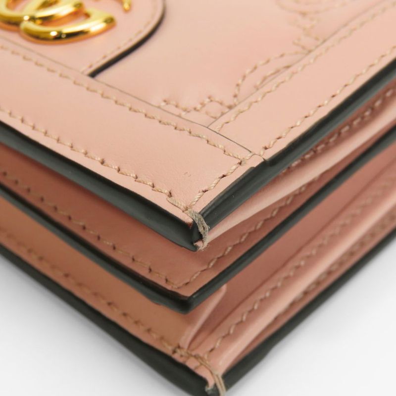 Polar Gucci Bifold Wallet 723786 Ggmatelasse Leather Pink Gold Hardware Small