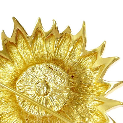 Christian Dior GP Rhinestone Flower Brooch Women Gold 369590 Brooch
