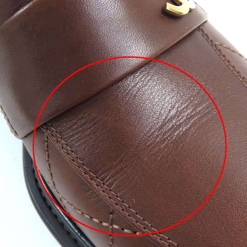 CHANEL 23A G45074 Coco Mark Matelasse Thick Soled Leather Loafers Brown Black