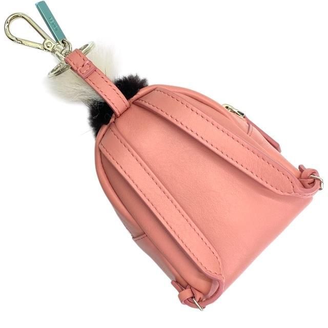 Fendi 7ar457 Monster Bugs Charm Key Holder Bagcharm Small Bag Leather Pink