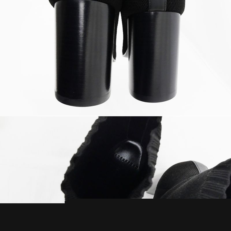 Hermes Jenna 90 Black Size 38 1 2 25cm (9.84in) Short Knit Boots