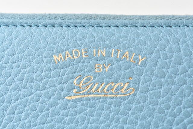 Gucci Wallet Preowned Gucci Foldable Wallet Gucci Swing Leather Light Blue