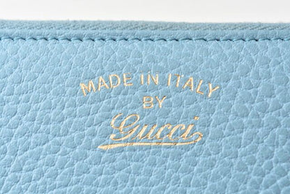Gucci Wallet Preowned Gucci Foldable Wallet Gucci Swing Leather Light Blue