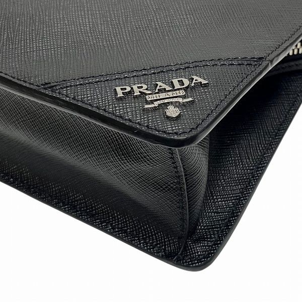 Prada 2vf056 Saffiano Black Bag Clutch Bag Second Bag Men's