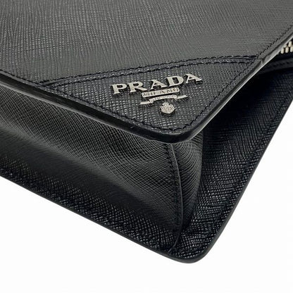 Prada 2vf056 Saffiano Black Bag Clutch Bag Second Bag Men's