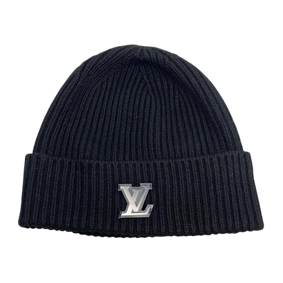 Louis Vuitton Knit Hat Bonnet LV Ahead Cashmere Logo Black