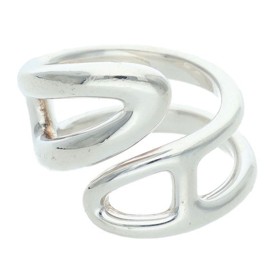 Hermes Chaine D'ancre Punk Twist Silver Ring 47