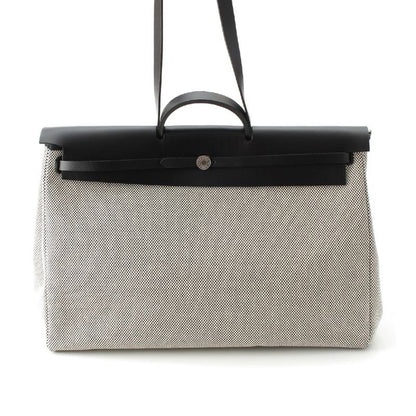 Hermes Herbag Her Bag Zip 50 le Tourne Cabin Toile GM Shoulder Handbag
