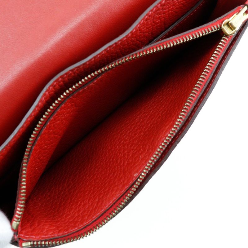 Hermes Dogon Togo Red/gold Hardware □P Ladies Long Wallet