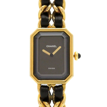 Chanel Premier M Leather Black Gold Quartz Watch Dial