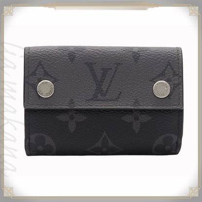 Louis Vuitton Discovery Compact Wallet Trifold Monogram Eclipse Canvas