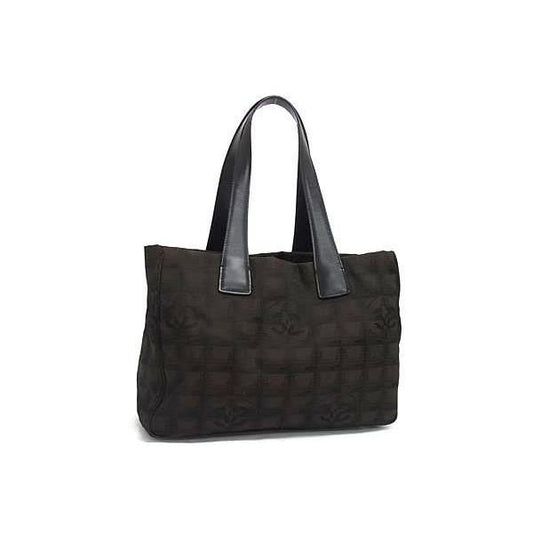 Chanel Tote New Travel Line PM Brown Black Nylon Leather