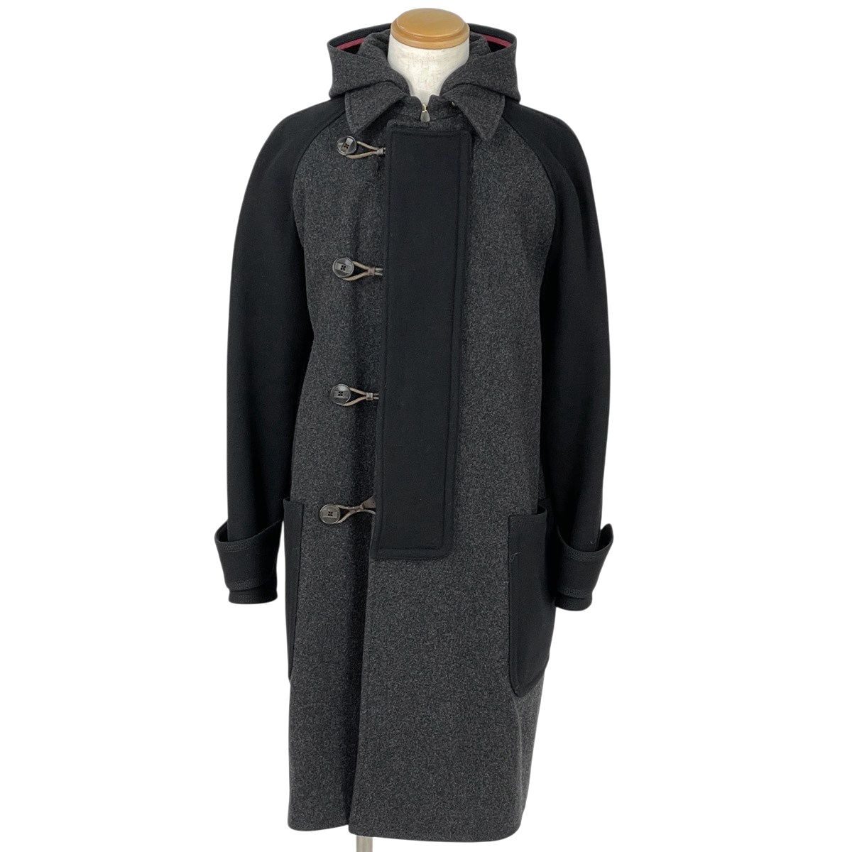 Louis Vuitton Coat Hoodie Wool Nylon Gray Black