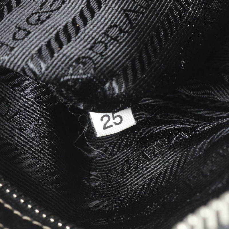 Prada Tessuto Nylon Triangle Logo Leather X Nylon Shoulder Bag Crossbody