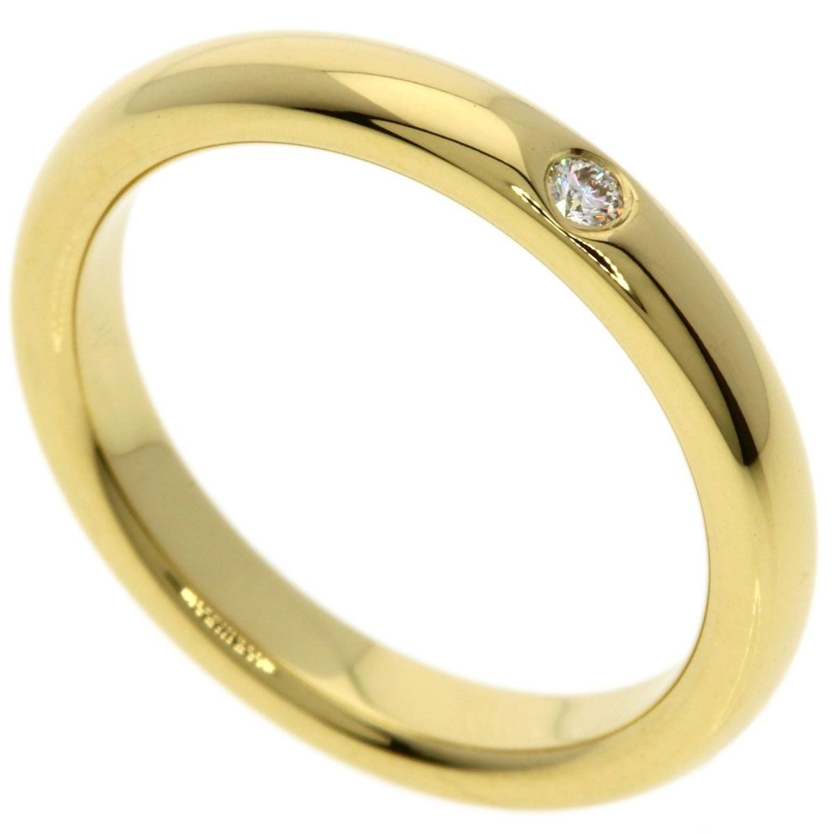 Tiffany & Co Stacking Band Diamond Ring 18k Yellow Gold