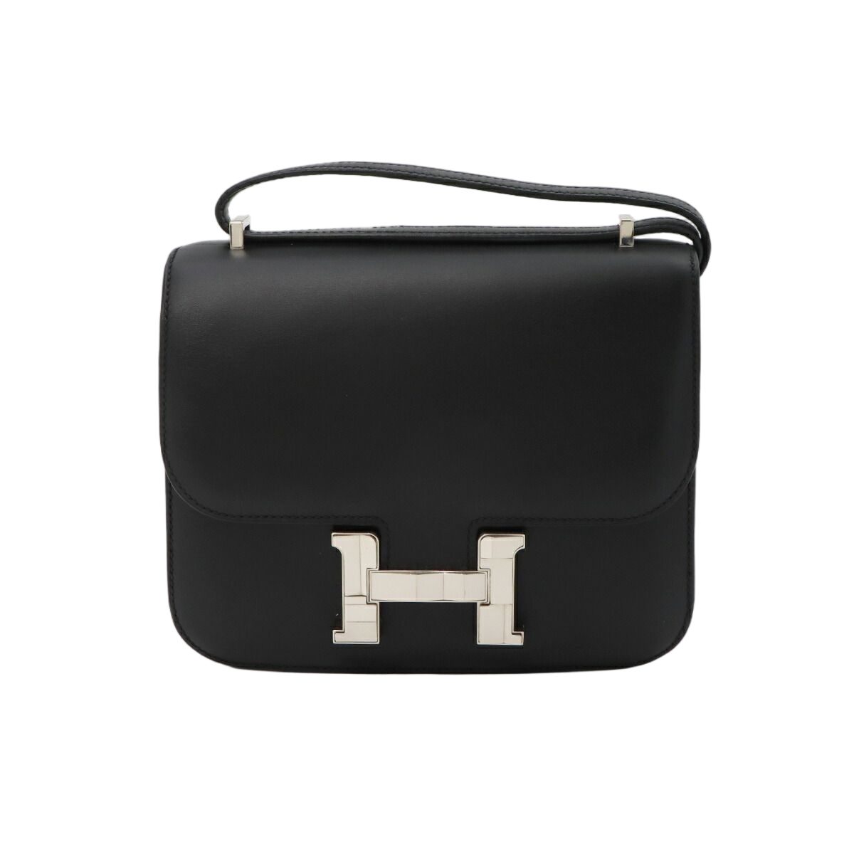 Hermes Constance Mini 18 Studio Shoulder Bag Monsieur Black Silver