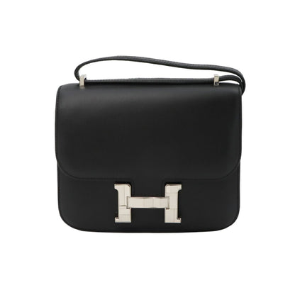 Hermes Constance Mini 18 Studio Shoulder Bag Monsieur Black Silver
