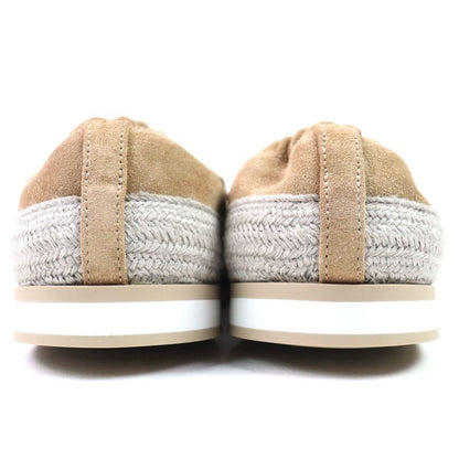 Prada 2dg126 Suede Leather Shoes Slip-on Natural 6.5 With Box And Storage Bag