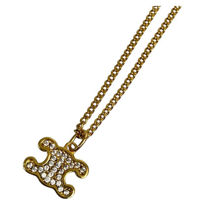 Celine Triomphe Rhinestone Necklace 42 cm