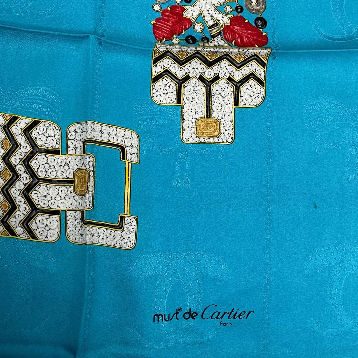 Cartier Scarf Silk Must de Cartier Pattern Blue — view 8