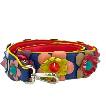 Fendi Strap You Long Shoulder Accessories For Bags Flower Leather Studded