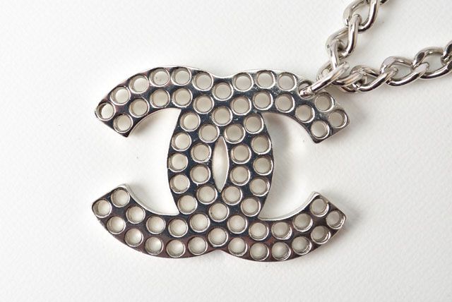 Chanel Necklace Pendant Bracelet Men's Women's Silver Perforated