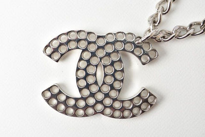 Chanel Necklace Pendant Bracelet Men's Women's Silver Perforated