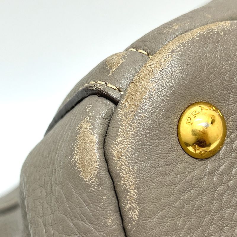 Prada Tote Bag Logo Canapa Bn1872 Leather Gray