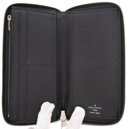 Louis Vuitton Round Zipper Zippy Wallet Vertical Taiga M30503 Noir Black Long
