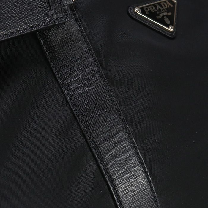 Prada Business Bag Va0702 Briefcase Nylon Saffiano Leather Men's