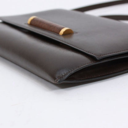 Hermes 2WAY Havana Clutch Bag Box Calf Brown Shoulder Bag Gold