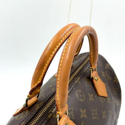Louis Vuitton Speedy 30 Monogram Leather X PVC Brown Handbag Gold N41370